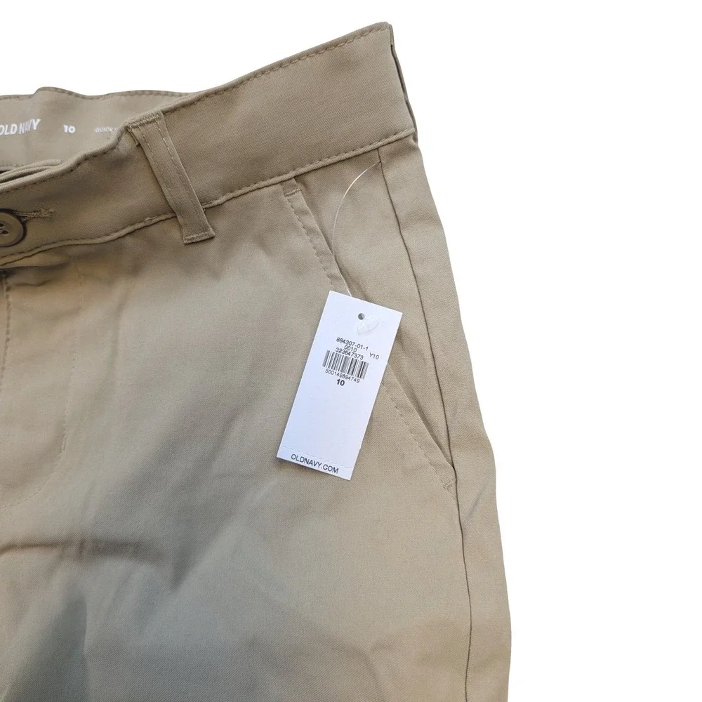 Old Navy Boys Khaki Quick Dry Performance Chino Shorts Size 10 NWT 884307-01-1